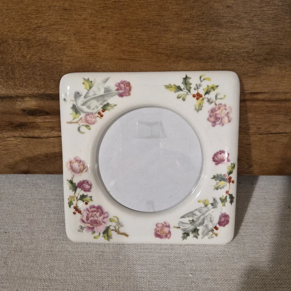 Avon Vtg Flower Photo Picture Frame Happy Holidays 1979
